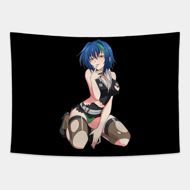 anime girl blue hair Tapestry by M-HO design