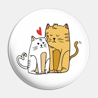 Warm Cartoon Cat Lover Art Pin