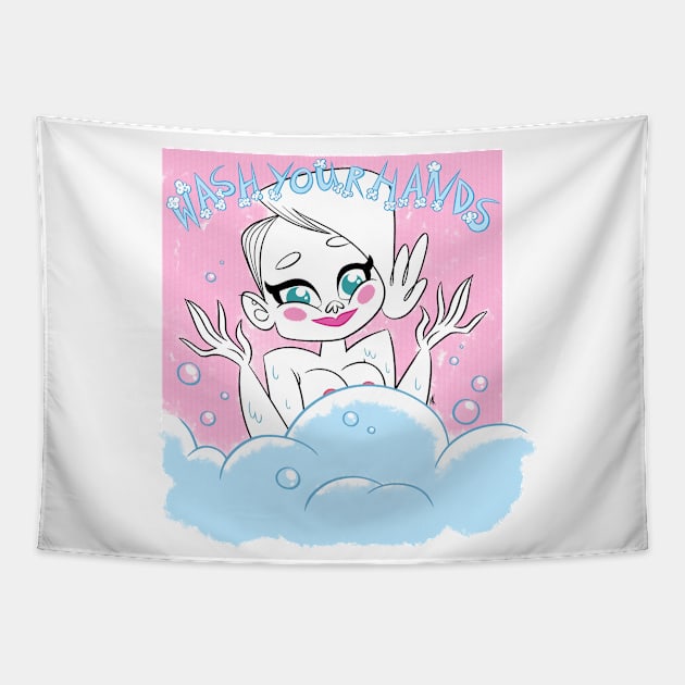 Wash your hands! Tapestry by nocturnallygeekyme