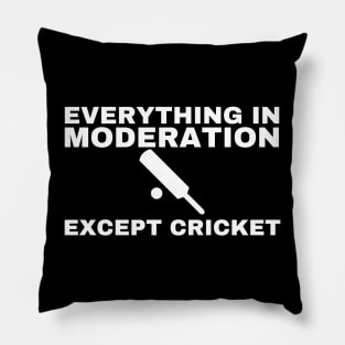 Everything In Moderation Except Cricket Pillow