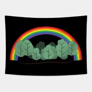 Rainbow and forest Tapestry