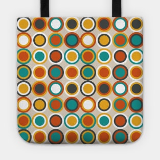 1970s Funky Retro Circles Pattern Tote