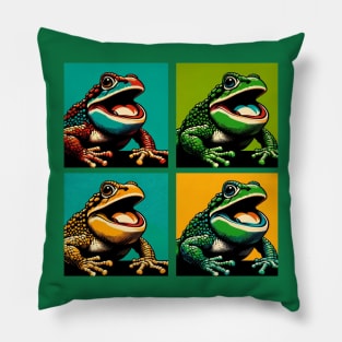 Pacman Frog Pop Art - Cool Frog Pillow