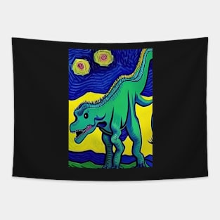 GREEN DINOSAUR VAN GOGH STYLE Tapestry