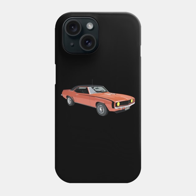 Orange Vintage Muscle Car Phone Case by NorseTech