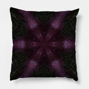 Deep Pink Star with Black Snowflake Pillow