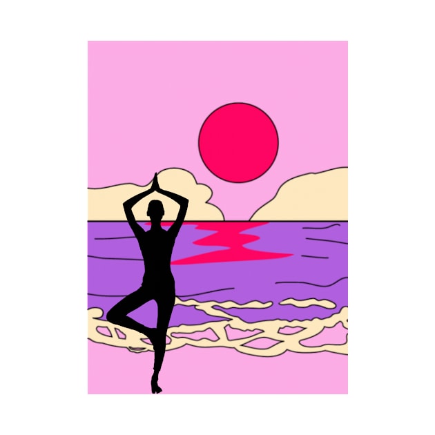 Animated Yoga Sun and Ocean  Graphic by WonderfulHumans