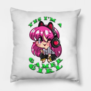 Yes Im A Gamer Girl Lime Pillow