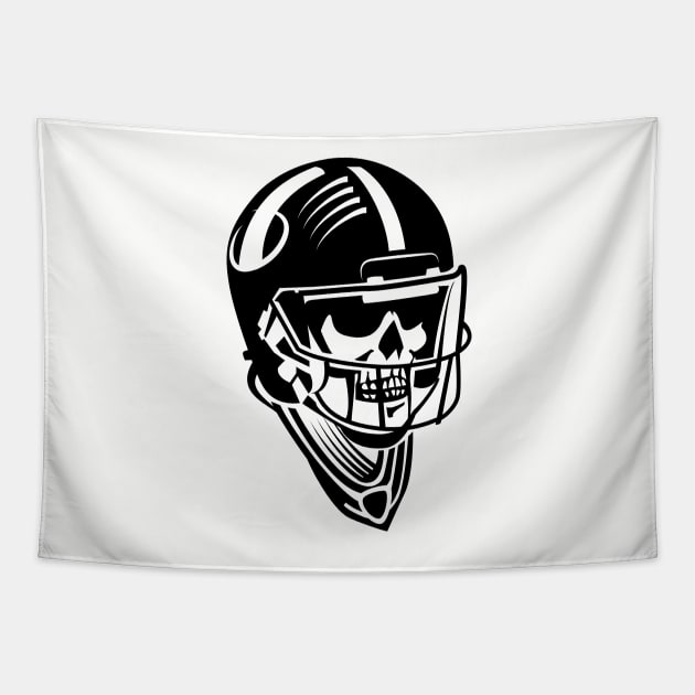 Skeleton American Football Player Tapestry by Digster