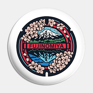 Fujinomiya Manhole Cover Art Pin