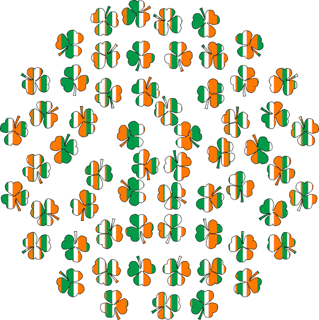 St Patricks Day Shamrock Green White Orange Stripes Kids T-Shirt by ellenhenryart