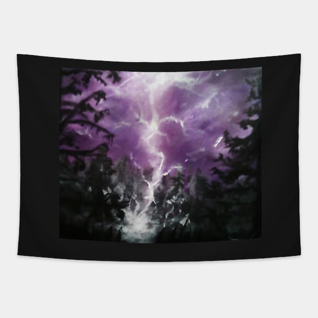 Lightning Strikes 2 Tapestry by YaebaArts