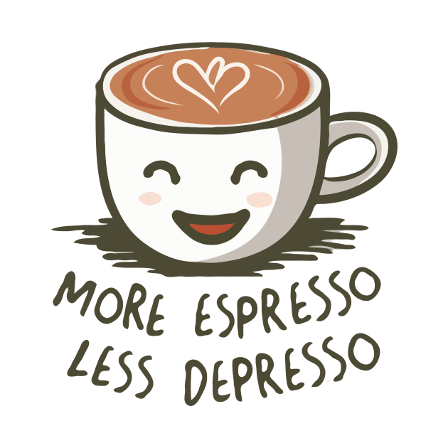 More Espresso Less Depresso. Smiley Cup by Chrislkf