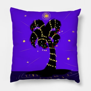 Christmas Palms - Purple Horizon Pillow