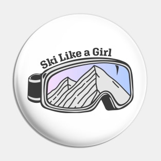 Sunset Mountain Ski Goggles | Ski Like A Girl Pin
