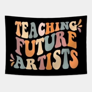 Groovy Teaching Future Artists Retro Teacher Students Tapestry