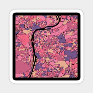 Prague Map Pattern in Purple & Pink Magnet