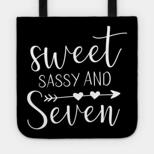Sweet sassy and seven - 7 birthday design Tote