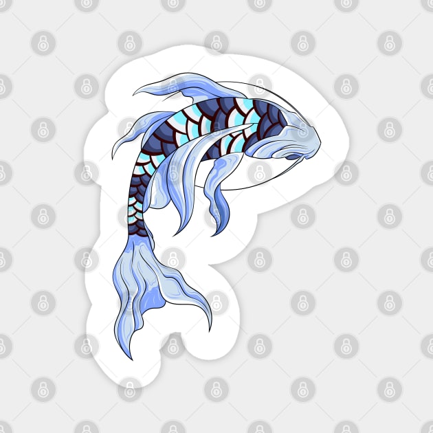 The great Japanese Koi Fish 3 - Yabisan - vector art Magnet by Yabisan_art