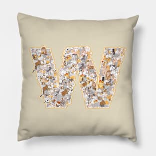 cat letter W (the cat forms the letter W) Pillow