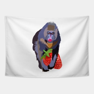 Baboon and Strawberry Tapestry