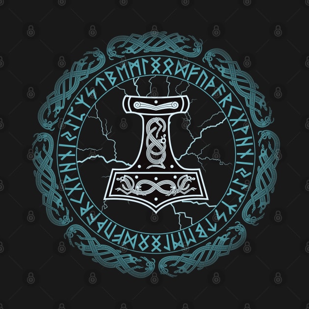 Mjölnir Hammer of Thor Runes by Beltschazar