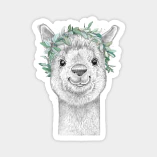 Alpaca with wreath Magnet