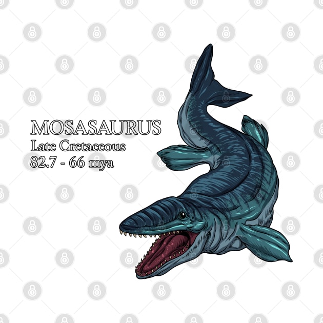 Realistic drawing of the Mosasaurus by Modern Medieval Design