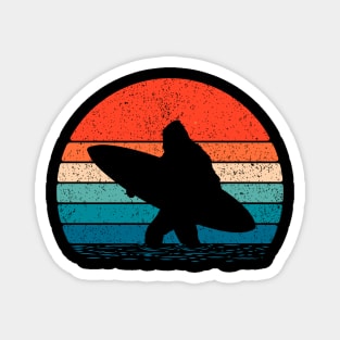 Bigfoot Surfing Sunset Magnet