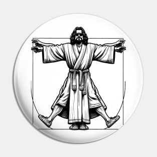 Vitruvian Dude Illustration Pin