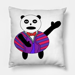 pixel art panda bear waving hi Pillow