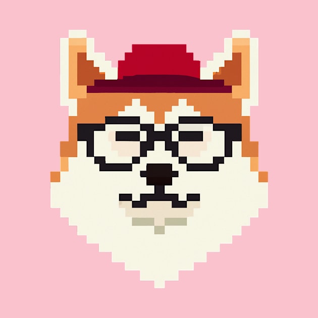 Akita Inu Pixel Art Dog Lover Shiba Retro by BetterManufaktur