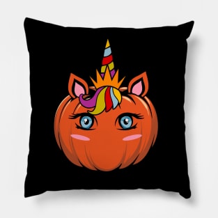 Unicorn Pumpkin Face Pillow
