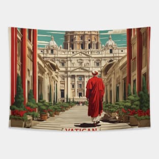 The Vatican Museum Italy Vintage Tourism Travel Poster Tapestry