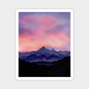 Sunset and Mountains Magnet