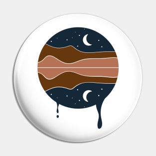 Minimal melting art with moon light and river Pin