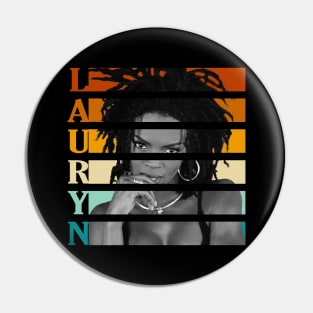 Retro Text Color of L.A.U.R.Y.N Pin