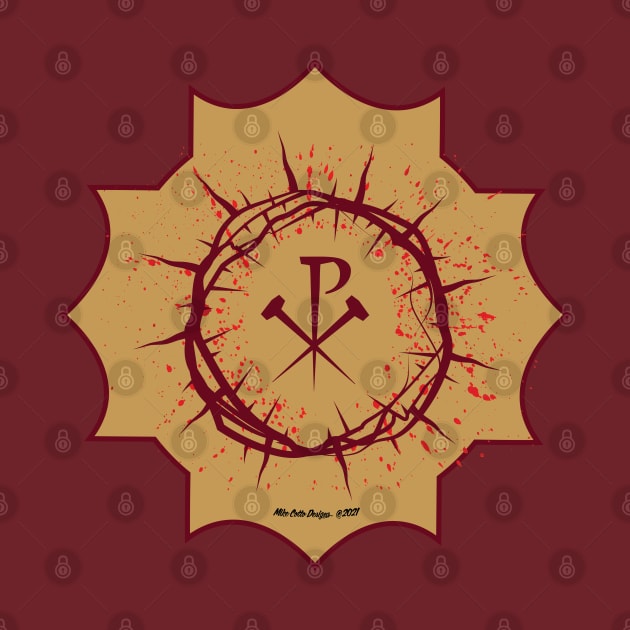 Crown of Thorns with Chi Rho Cross by MikeCottoArt