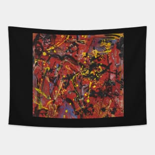 Jackson pollock red art color Tapestry