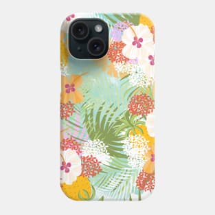 Tropical hibiscus & pineapple Phone Case