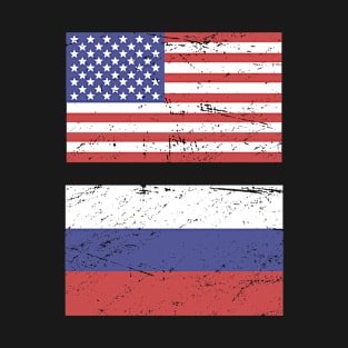 United States Flag & Russia Flag T-Shirt