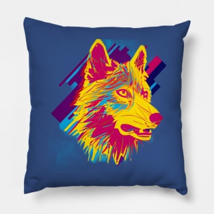 Pop Art Wolf Head Pillow