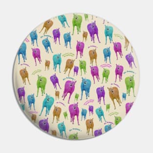 Funny horses pattern with laughing ponies Pin