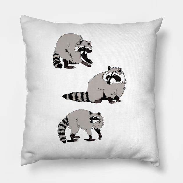 Trash Panda Racoon Pillow by prizprazpruz