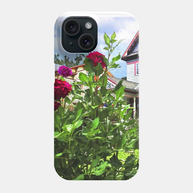 Belvidere NJ - Dahlias in Front Garden Phone Case by SusanSavad