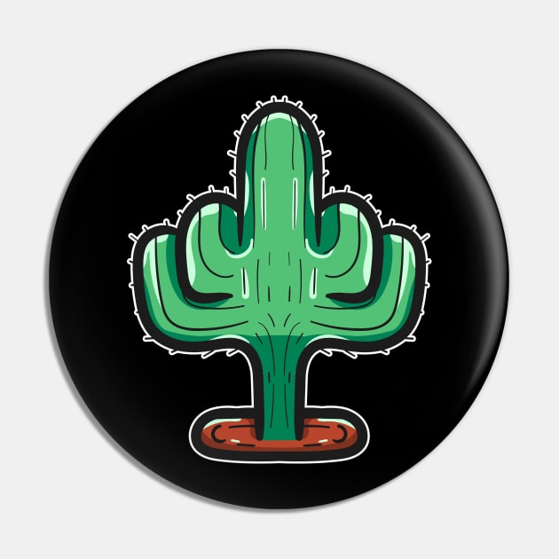 Cactus middle finger Pin by happymonday