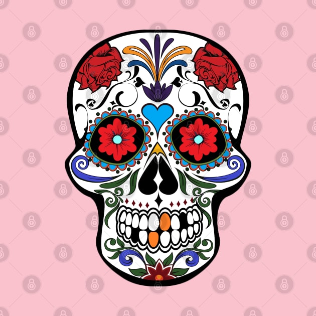 Skull, design for the day of the dead. A  beautiful skull design for the day of the dead. by Blue Heart Design