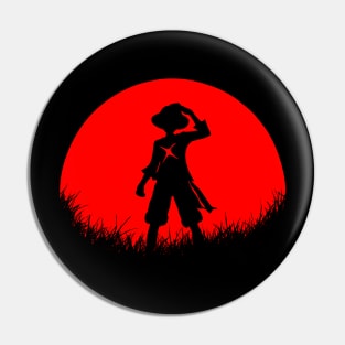 Red Moon Straw Hat Pin