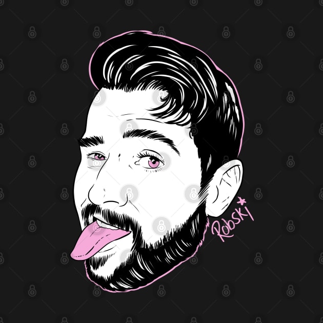 Dan stick your... tongue out - black and white by RobskiArt