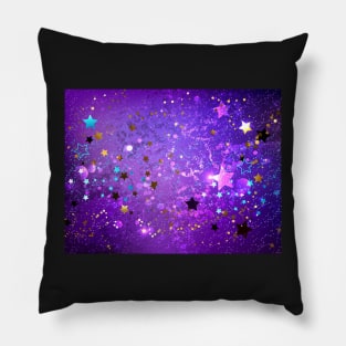 Purple Background with Stars Pillow